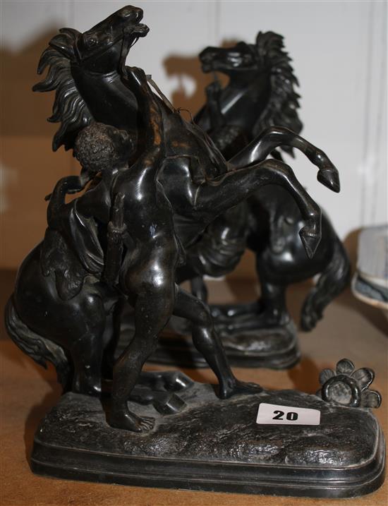 Pair of Spelter Marli horses